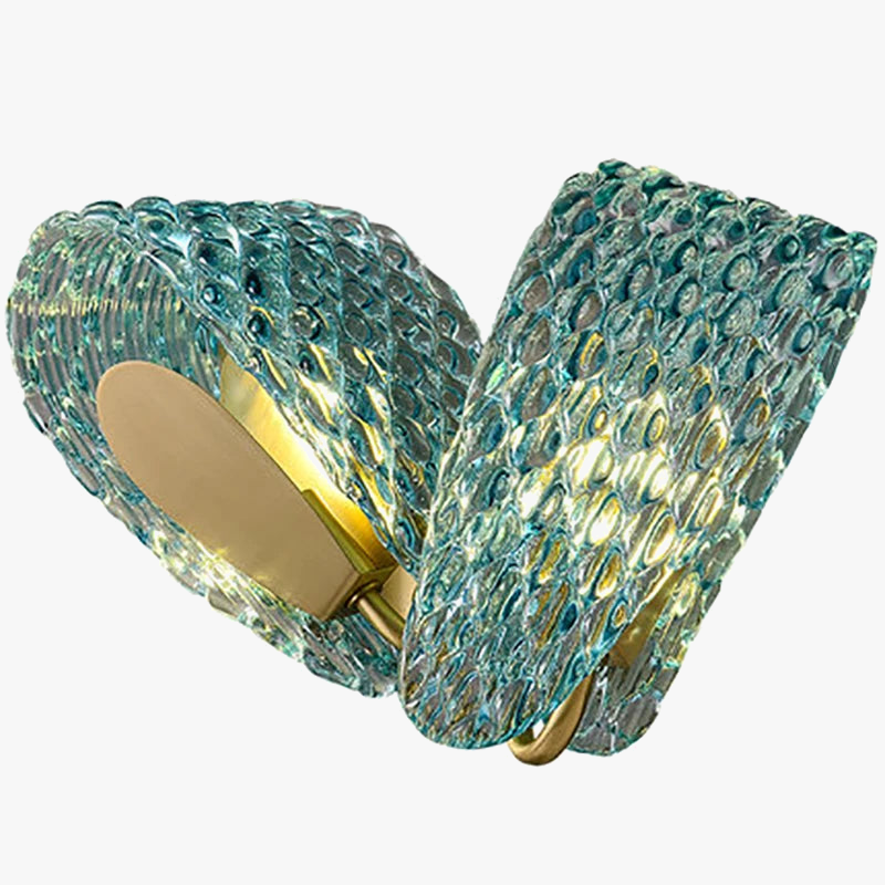 Placards de chambre à coucher bleu serpent échelle verre luminaire applique murale LED lampe Lustre luxe décor à la maison appareil ménager décoration murale