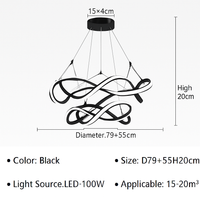 Plafond moderne à LEDs Lampe Lustre Pour Salon Hall Restaurant Chambre Suspension Lumière Décor Intérieur Luminaire Lustre