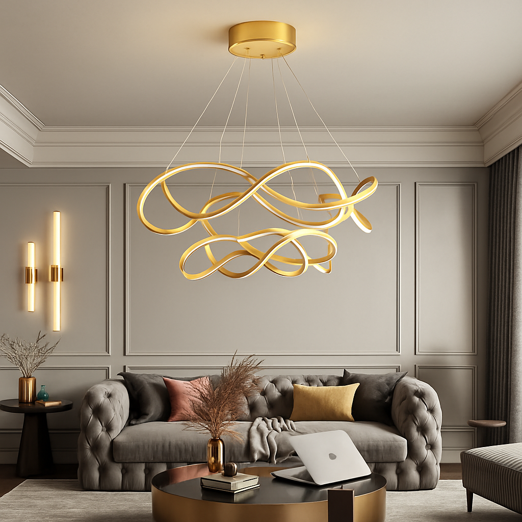 Plafond moderne à LEDs Lampe Lustre Pour Salon Hall Restaurant Chambre Suspension Lumière Décor Intérieur Luminaire Lustre - vue 5 sur 18
