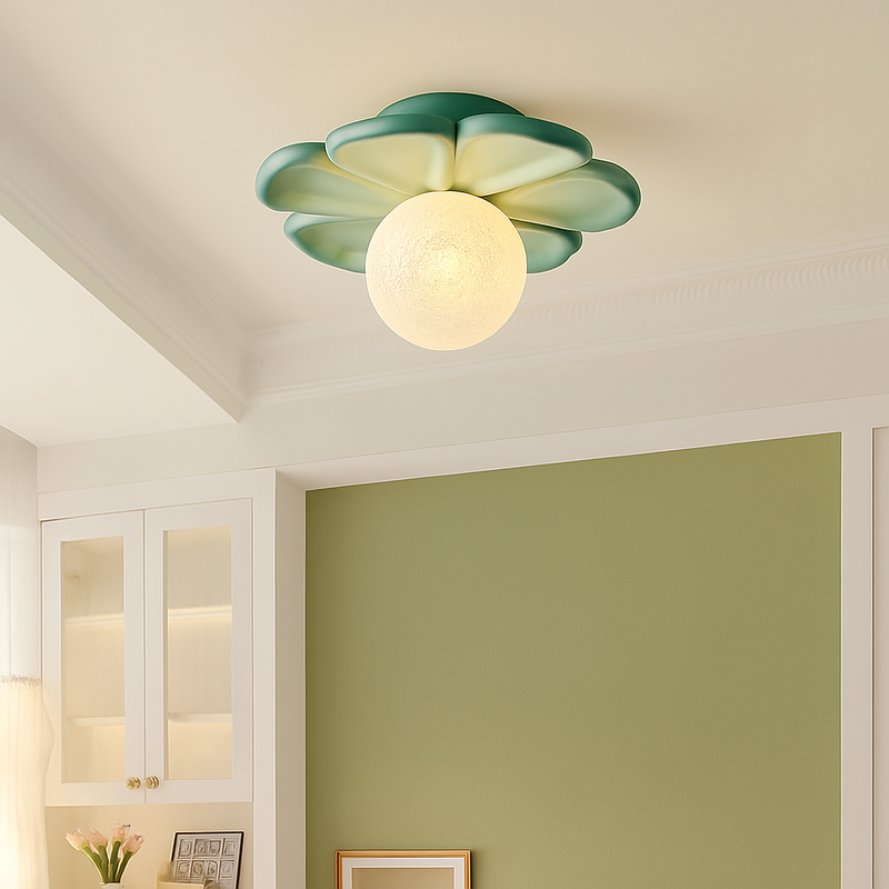 plafonnier 3d en forme de lune fleur en résine décorative