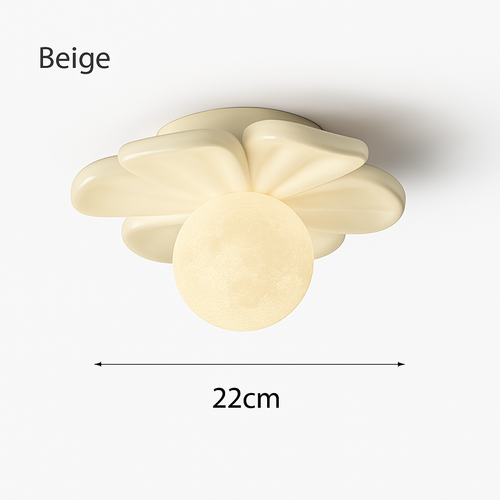 plafonnier 3d en forme de lune fleur en résine décorative - vue 7 sur 10