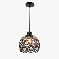 Suspension boule avec cristal ronds