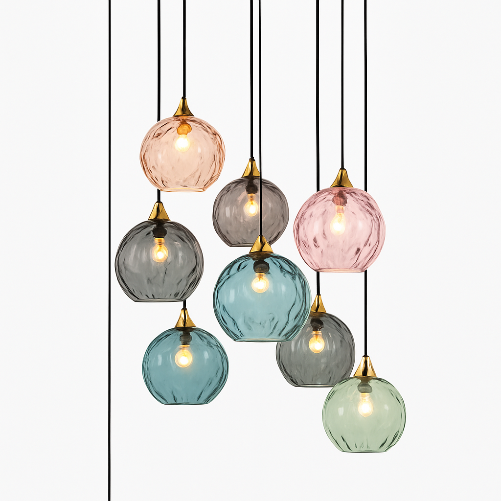 plafonnier classique en verre coloré design nordique pour intérieur - vue 6 sur 30