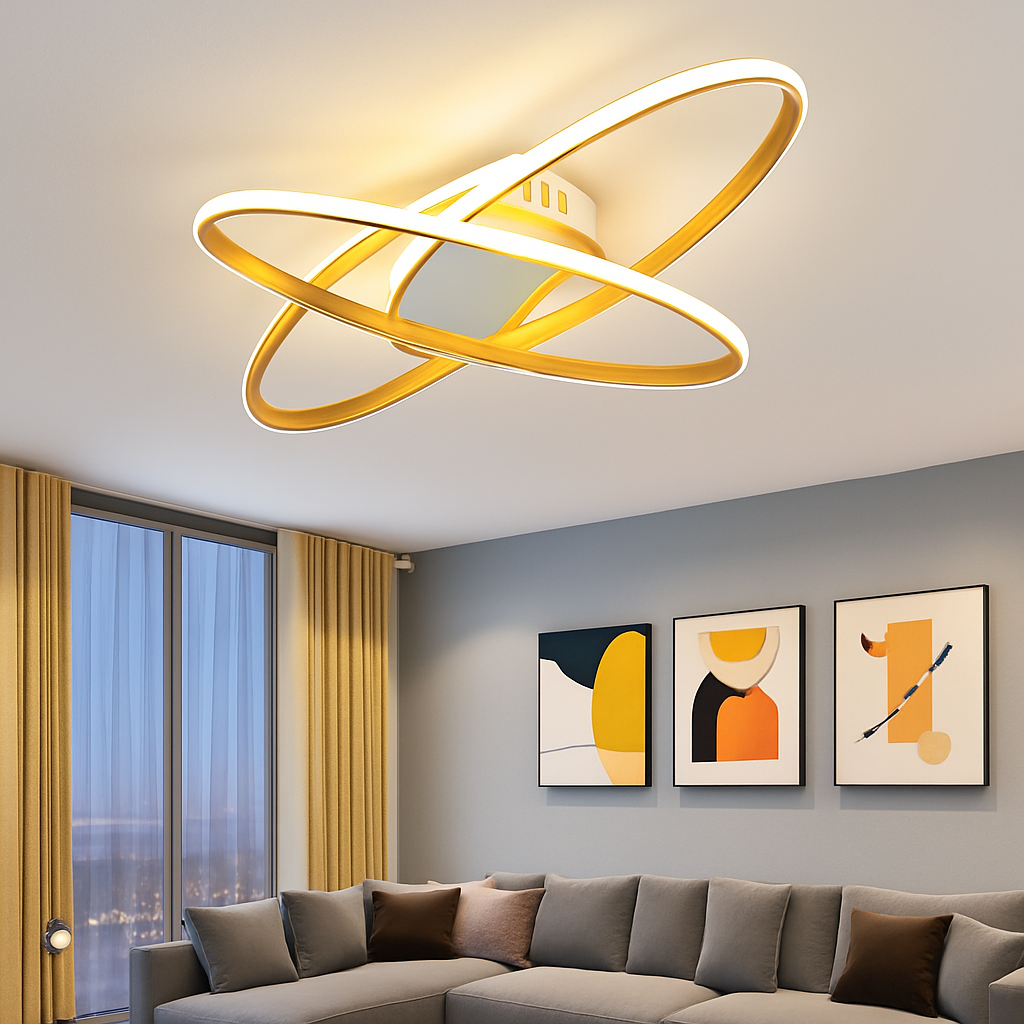 Plafonnier design LED avec anneaux imbriqués Orfa