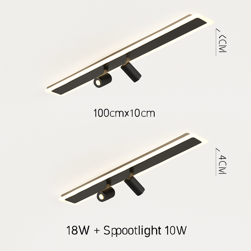 Plafonnier design moderne LED en métal noir avec plusieurs spots lumineux - vue 4 sur 6