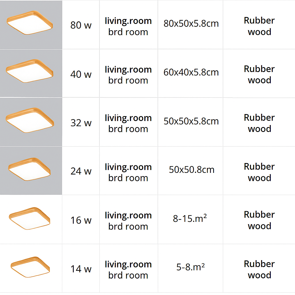 Plafonnier en bois à LED (plusieurs formes) - vue 13 sur 15