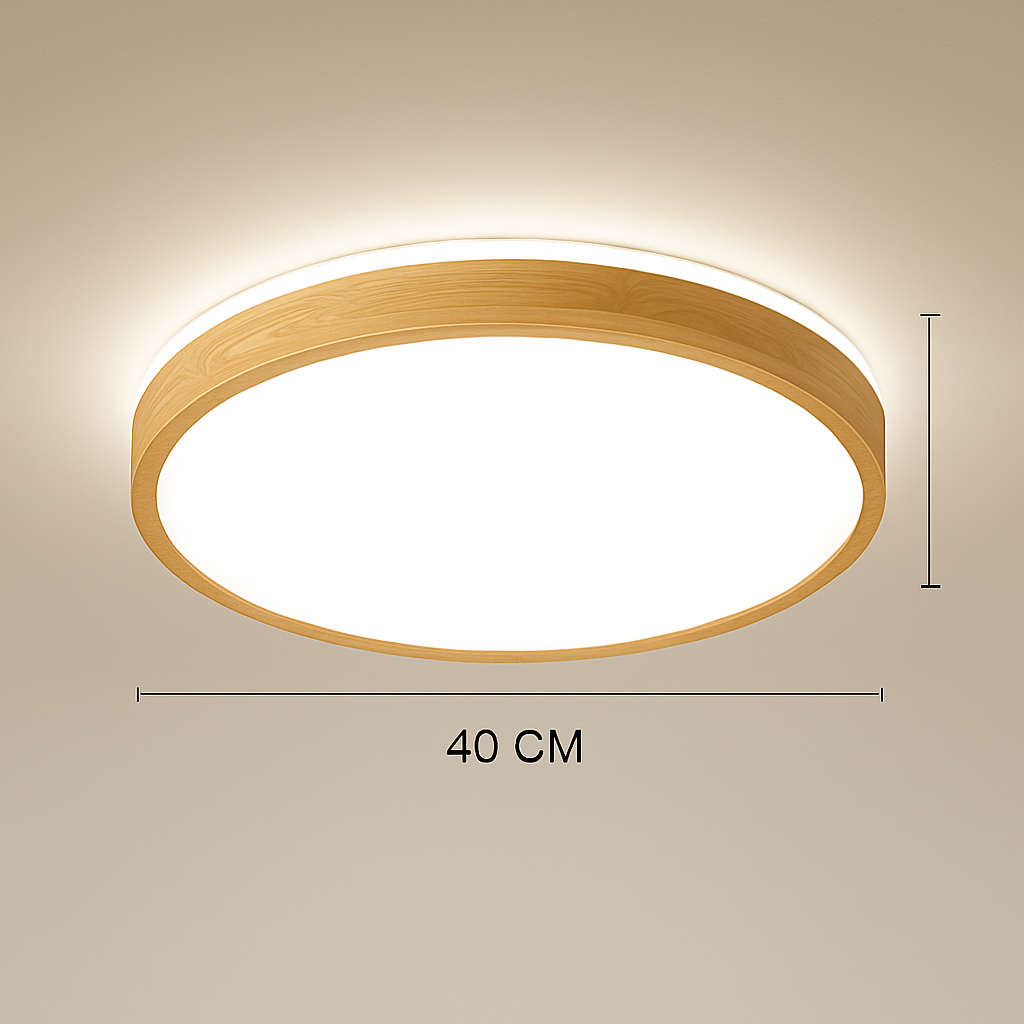 Plafonnier en bois à LED (plusieurs formes) - vue 7 sur 15