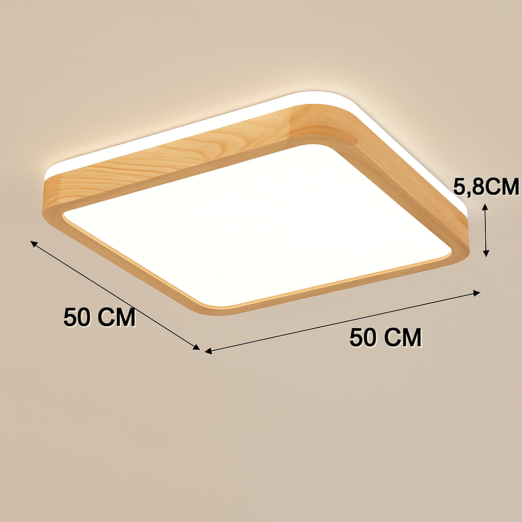 Plafonnier en bois à LED (plusieurs formes) - vue 8 sur 15
