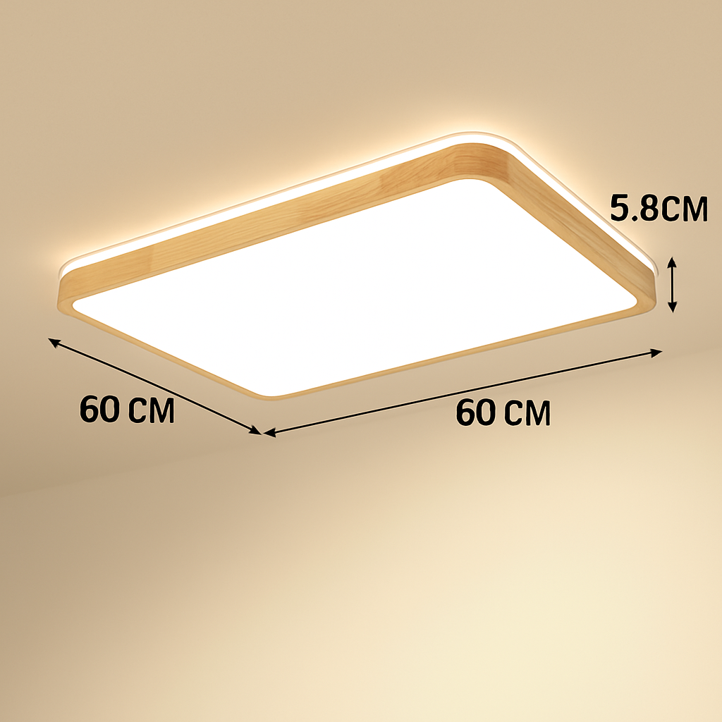 Plafonnier en bois à LED (plusieurs formes) - vue 9 sur 15