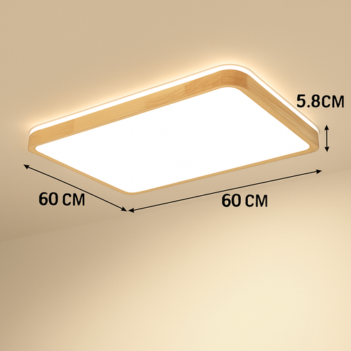 Plafonnier en bois à LED (plusieurs formes)