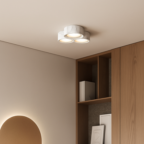 plafonnier en résine ancienne double tête style japonais pour intérieur - vue 3 sur 11