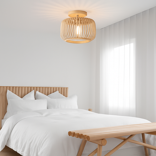 plafonnier en rotin et osier pour une décoration naturelle - vue 4 sur 8