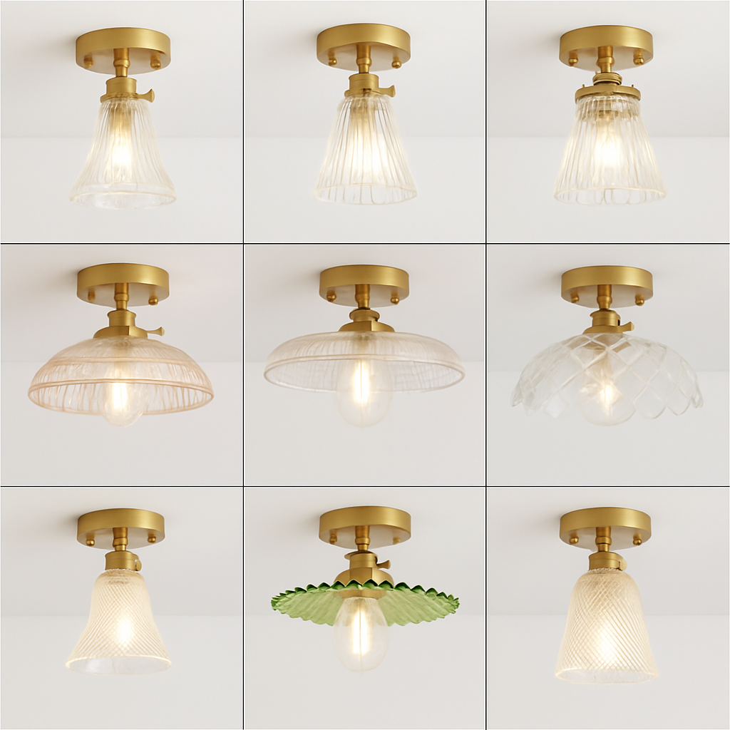 plafonnier en verre nordique rétro loft vintage moderne abat-jour - vue 3 sur 26