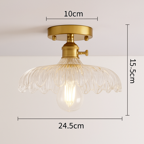 plafonnier en verre nordique rétro loft vintage moderne abat-jour - vue 25 sur 26