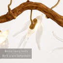 plafonnier en verre oiseau cristal avec lumière led