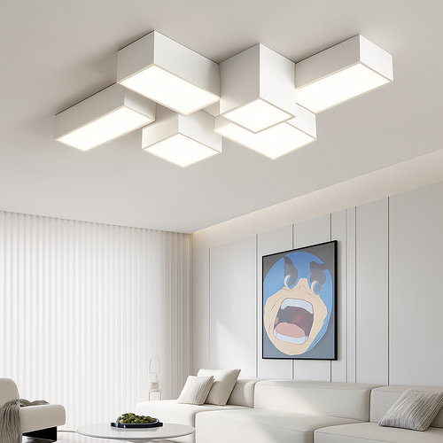Plafonnier Led carré minimaliste moderne - vue 3 sur 12