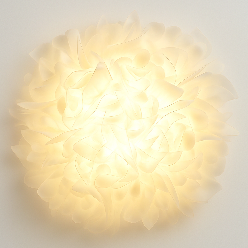 Plafonnier LED chic nordique fleurs blanches - vue 5 sur 6