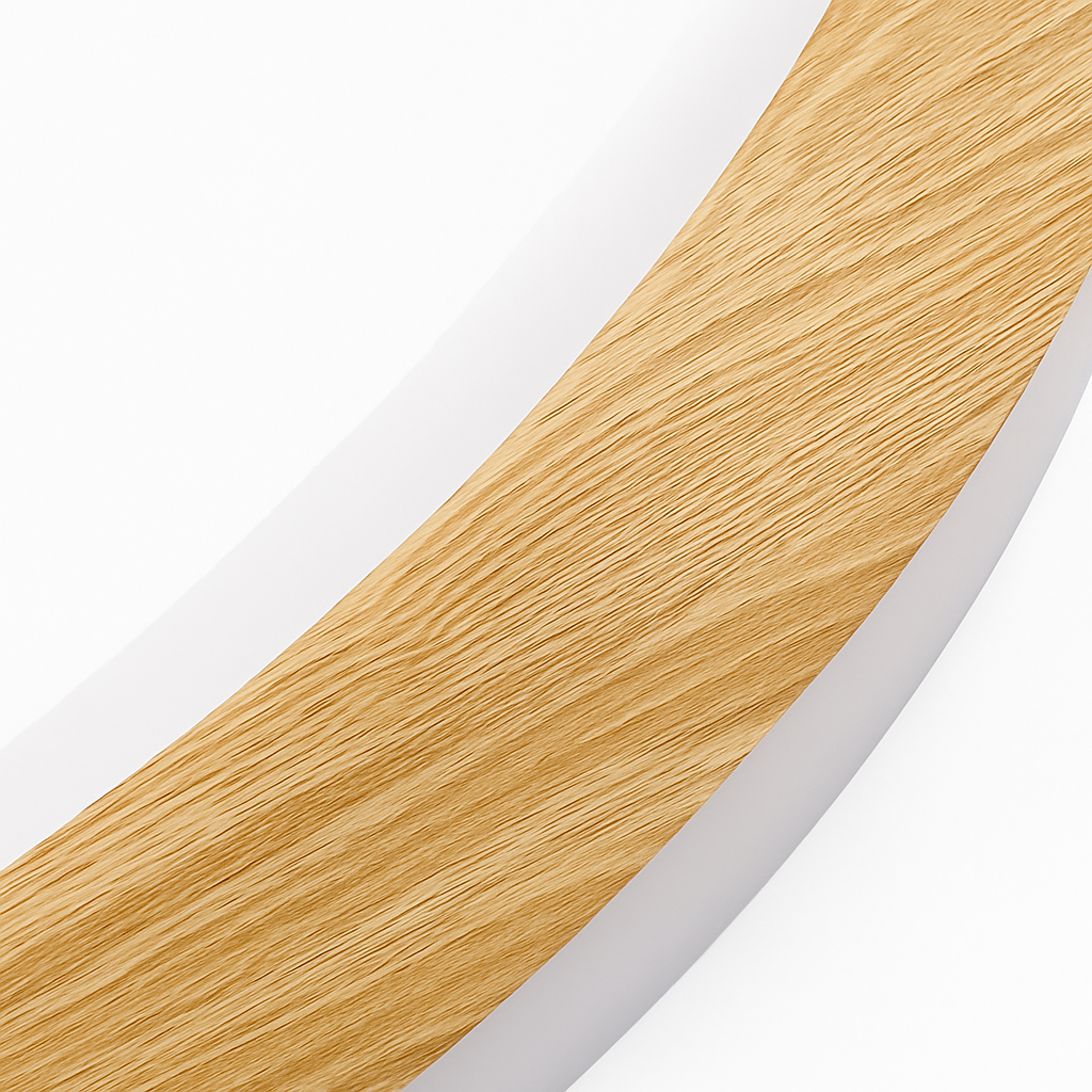 plafonnier led circulaire grain de bois design moderne éclairage minimaliste - vue 6 sur 14