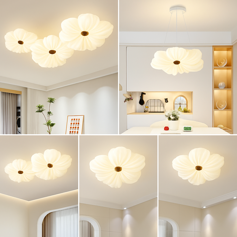 plafonnier led décoratif en forme de fleur style nordique