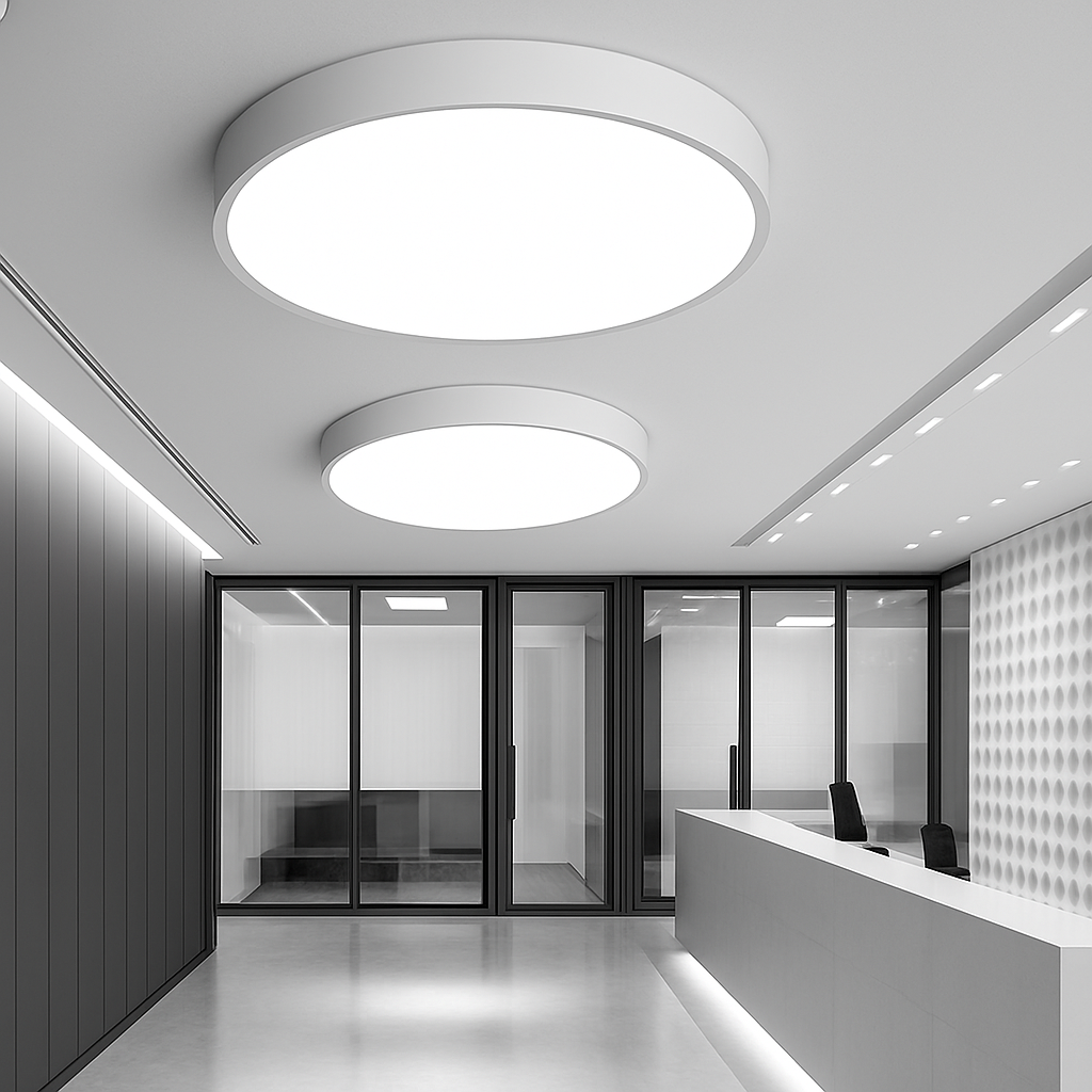 Plafonnier LED design arrondi et plat (plusieurs tailles)