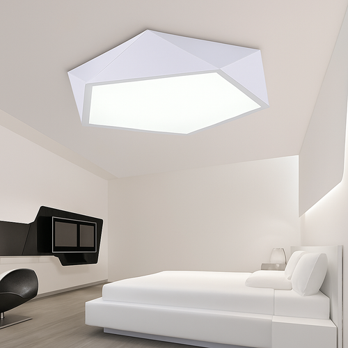Plafonnier LED design géométrique en diamant