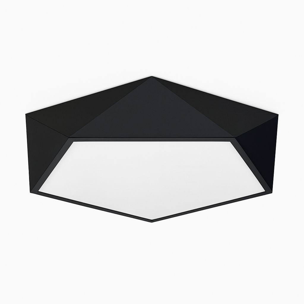 Plafonnier LED design géométrique en diamant - vue 5 sur 5