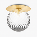 Plafonnier LED design rond doré avec boule en verre Porch
