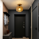 plafonnier led en bambou tissé design lumineux décoratif