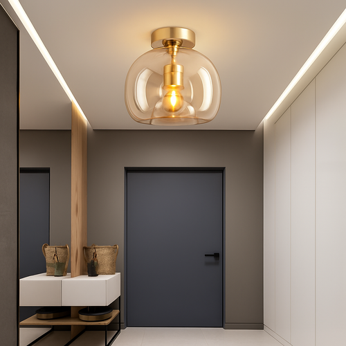 Plafonnier LED en verre au design moderne