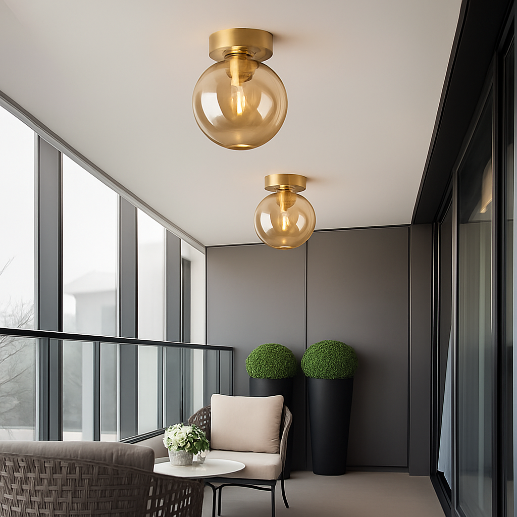 Plafonnier LED en verre minimaliste moderne - vue 6 sur 20