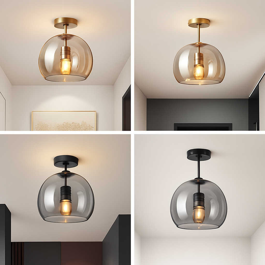 Plafonnier LED en verre minimaliste moderne - vue 7 sur 20