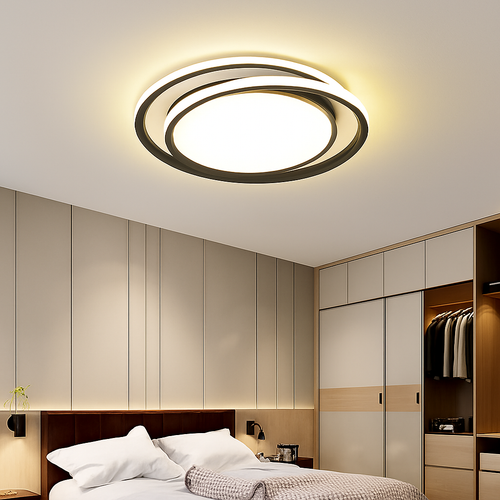 Plafonnier led moderne avec télécommande design simple - vue 3 sur 9