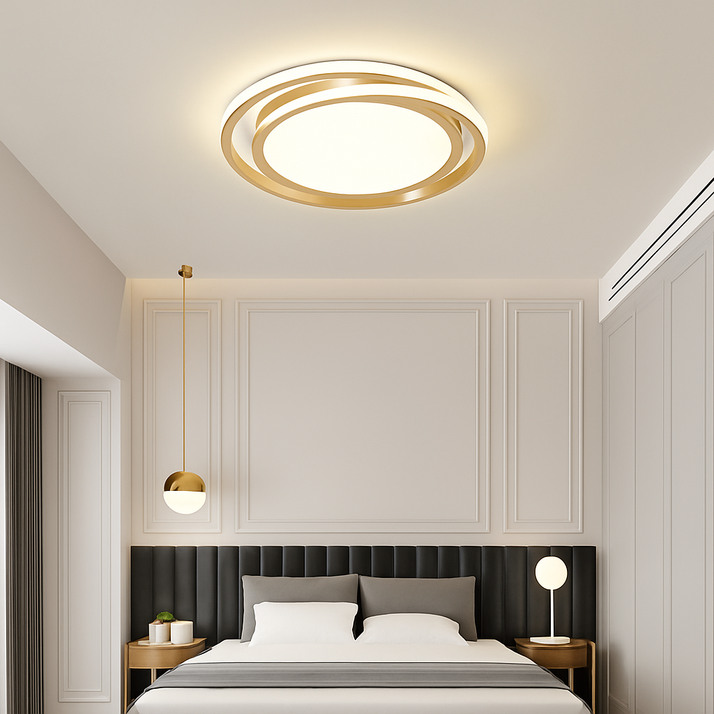 Plafonnier led moderne avec télécommande design simple - vue 3 sur 9