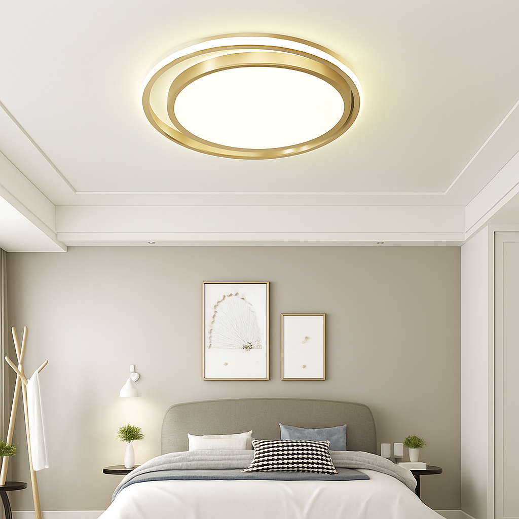 Plafonnier led moderne avec télécommande design simple - vue 4 sur 9