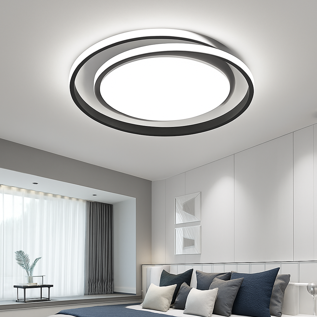 Plafonnier led moderne avec télécommande design simple - vue 5 sur 9
