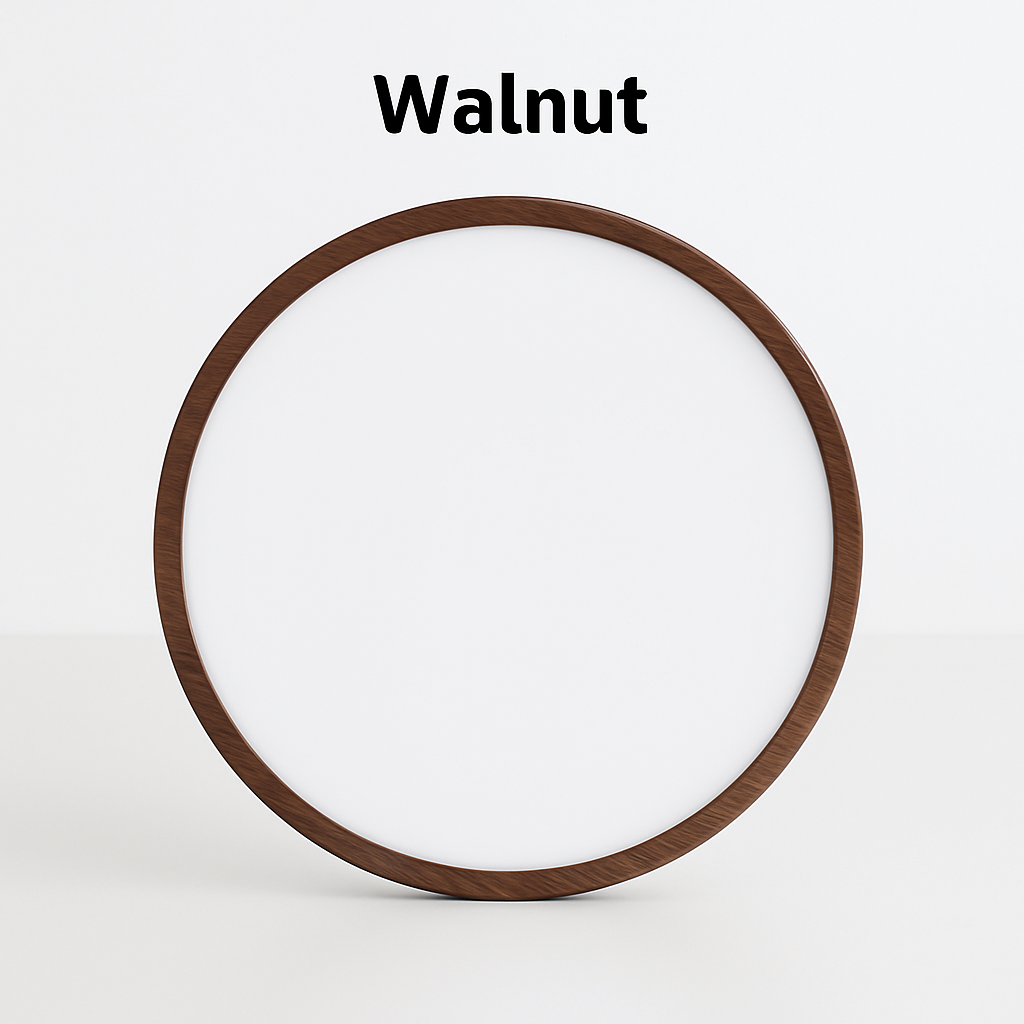 plafonnier led moderne circulaire en grain de bois éclairage intérieur décoratif - vue 4 sur 10