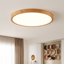 plafonnier led moderne circulaire en grain de bois éclairage intérieur décoratif