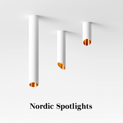 plafonnier led moderne downlight long tube en aluminium monté en surface