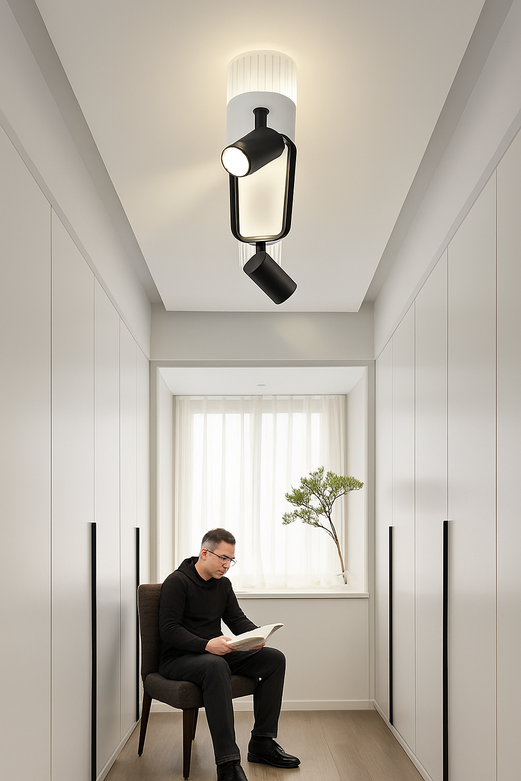 Plafonnier LED moderne pour salon couloir vestiaire allée plafonnier avec projecteur lustres décor luminaire - vue 4 sur 12