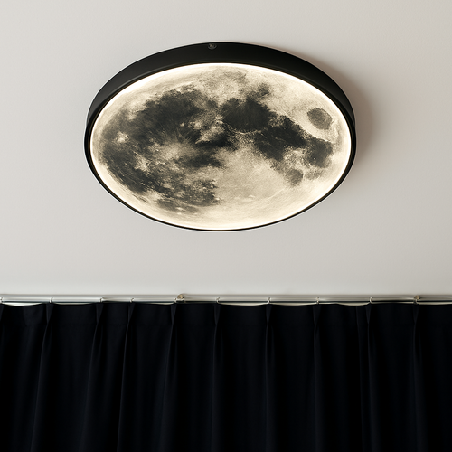 plafonnier led rond lune design nordique créatif décoratif - vue 7 sur 7