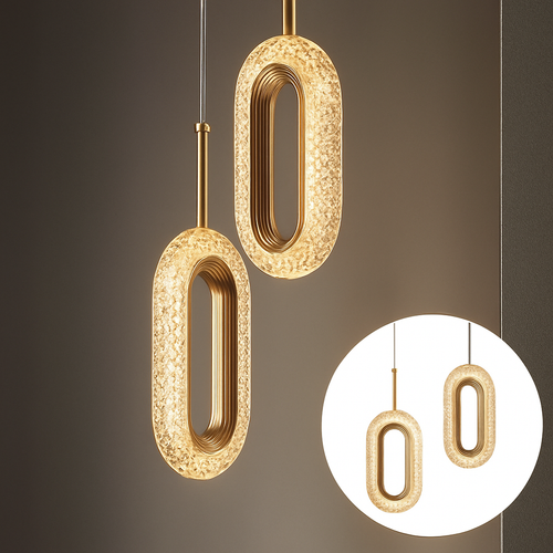 Plafonnier LED suspendu en acrylique au design moderne - vue 4 sur 16