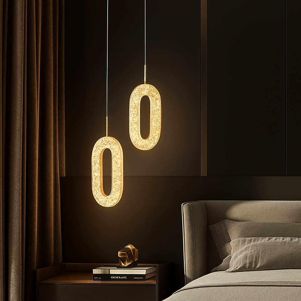 Plafonnier LED suspendu en acrylique au design moderne - vue 4 sur 16