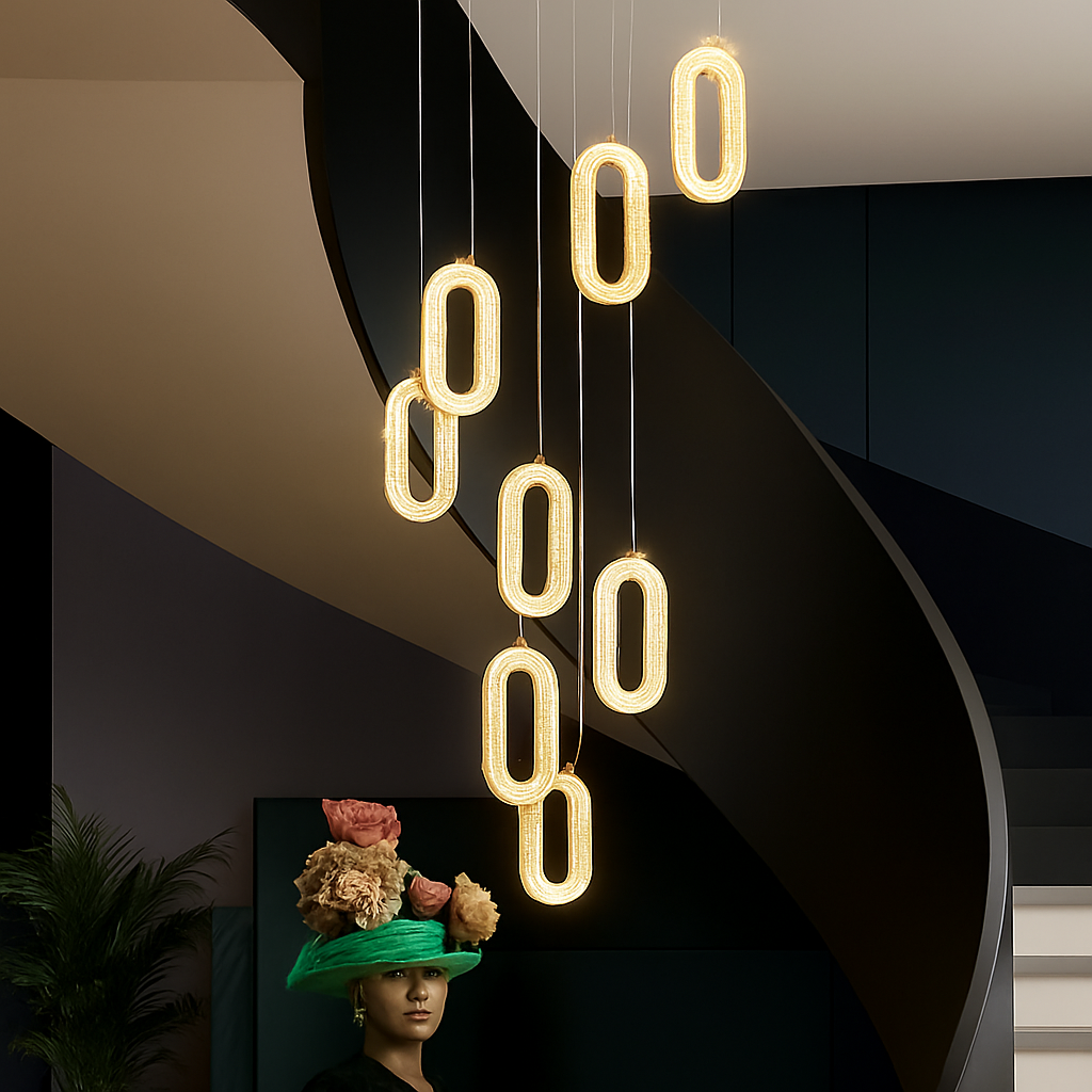 Plafonnier LED suspendu en acrylique au design moderne - vue 5 sur 16