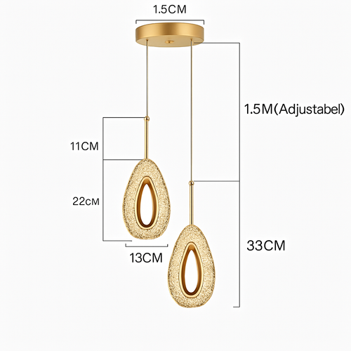 Plafonnier LED suspendu en acrylique au design moderne - vue 12 sur 16