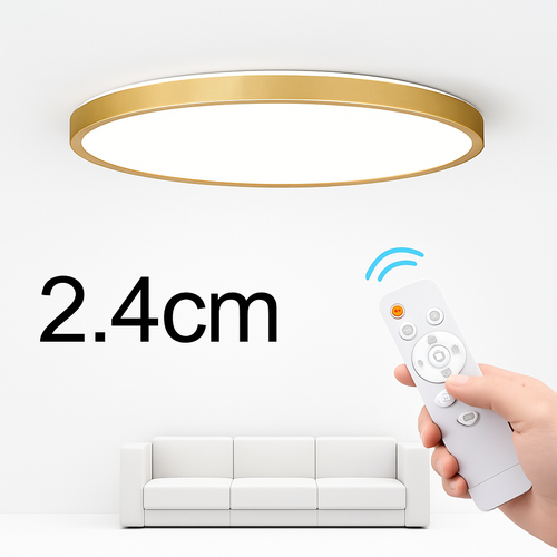 Plafonnier Led télécommandé moderne Grain de bois doré 24W 32W chambre salon cuisine salle de bains RC plafonnier à intensité variable