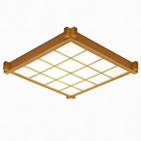 plafonnier led ultra-mince en bois style japonais avec couverture en peau de mouton