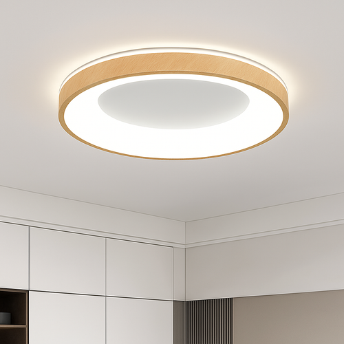 plafonnier led ultra-mince moderne grain de bois décoratif