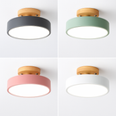Plafonnier moderne LED en bois et métal coloré Celio