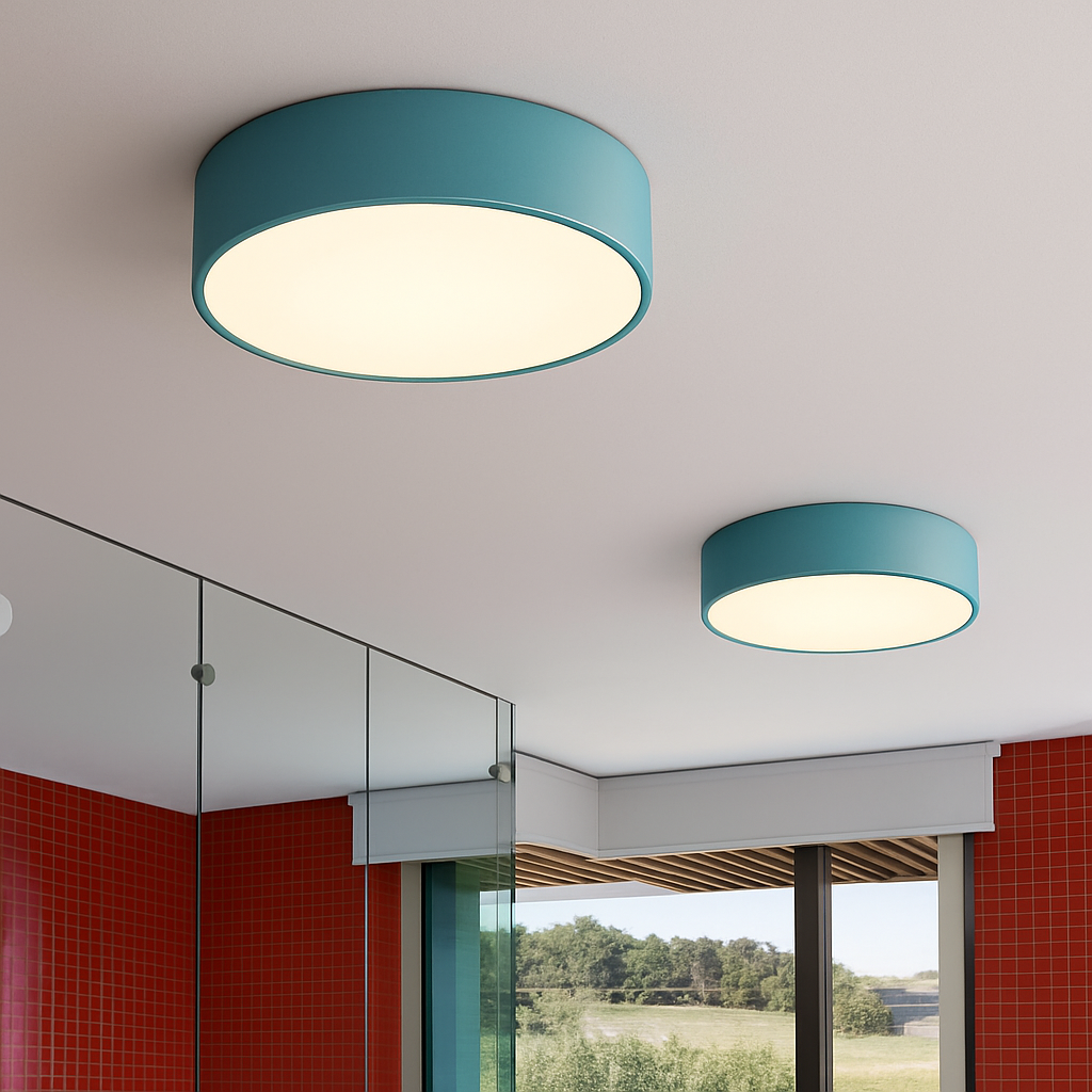 Plafonnier moderne LED forme circulaire en métal coloré Beryl - vue 6 sur 5