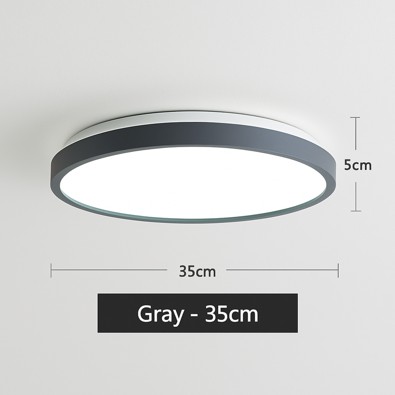 Plafonnier moderne LED métallique circulaire et fin Glenn